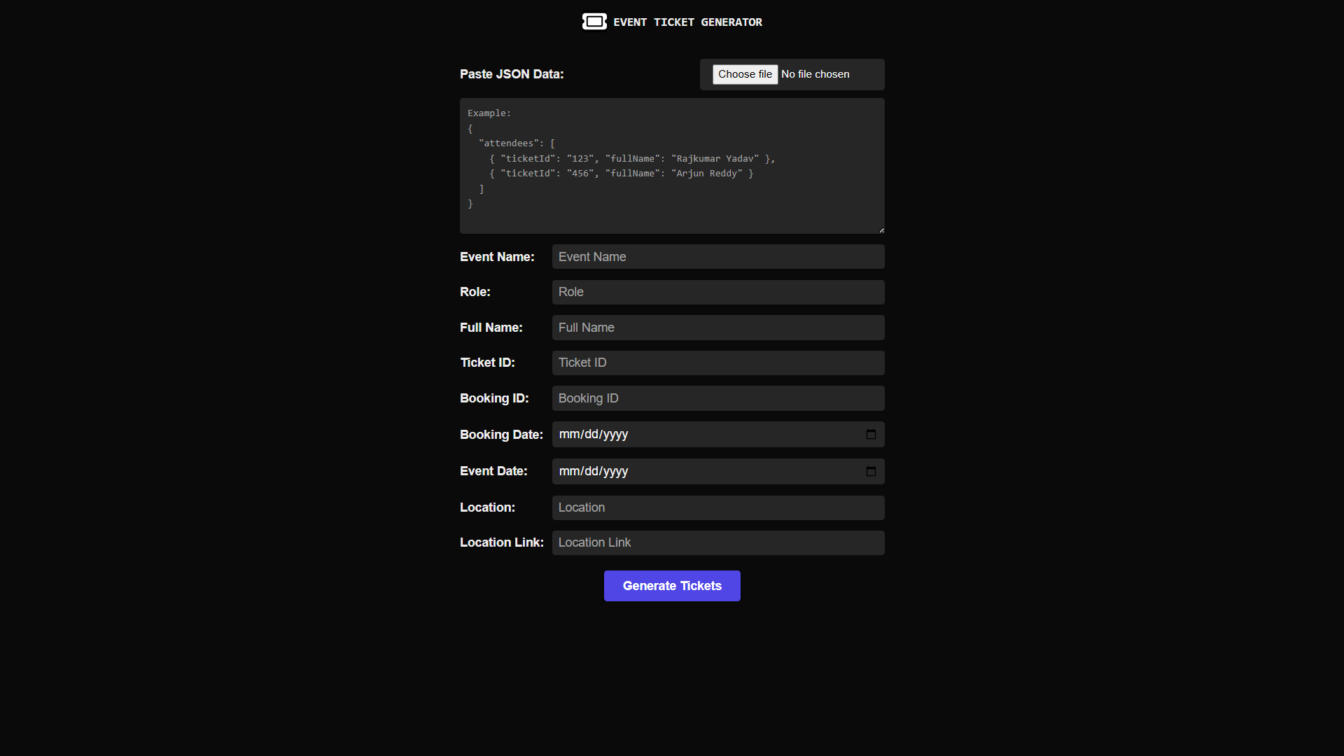 Free Event Ticket Generation Tool